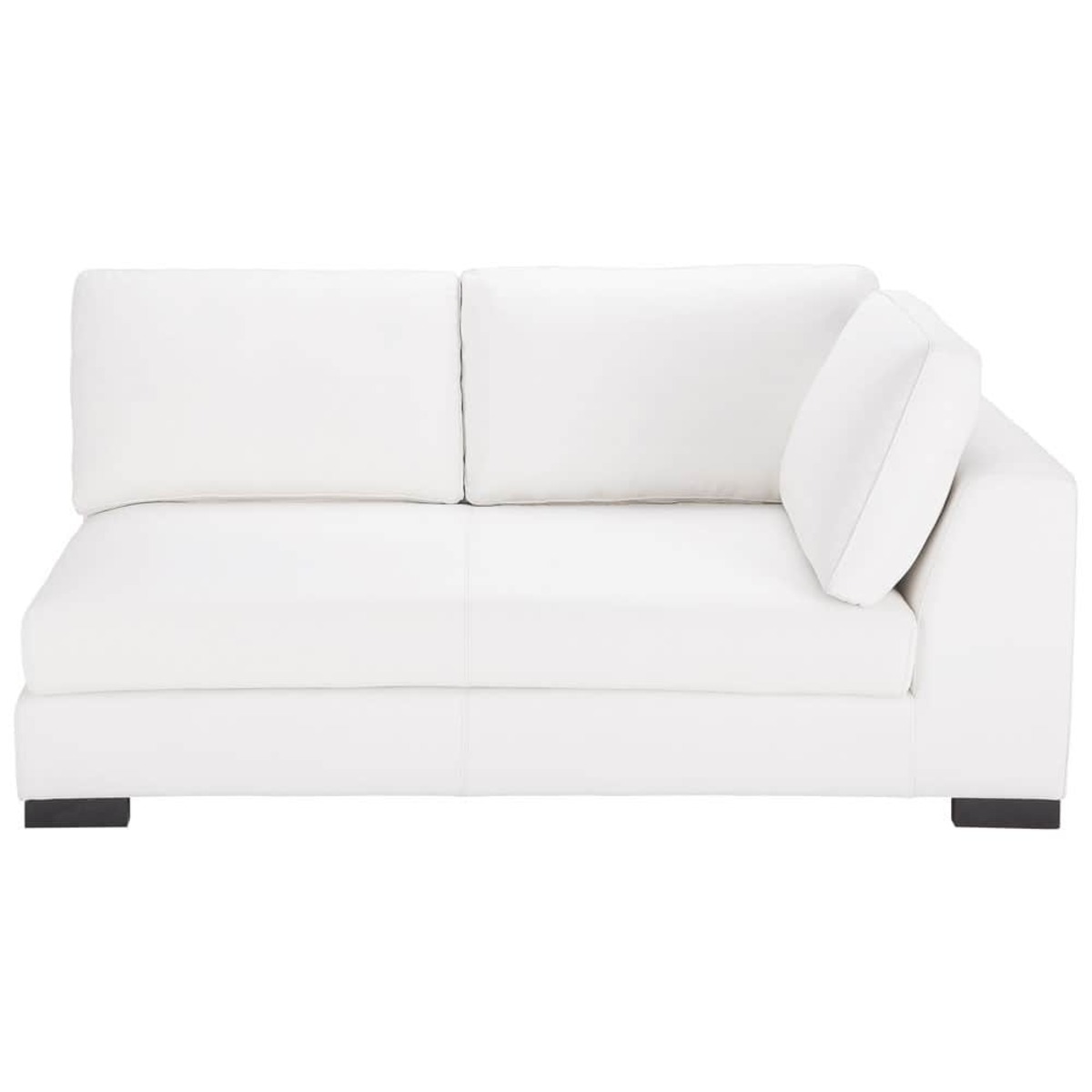 Angle droit de canapé-lit en cuir blanc Terence
