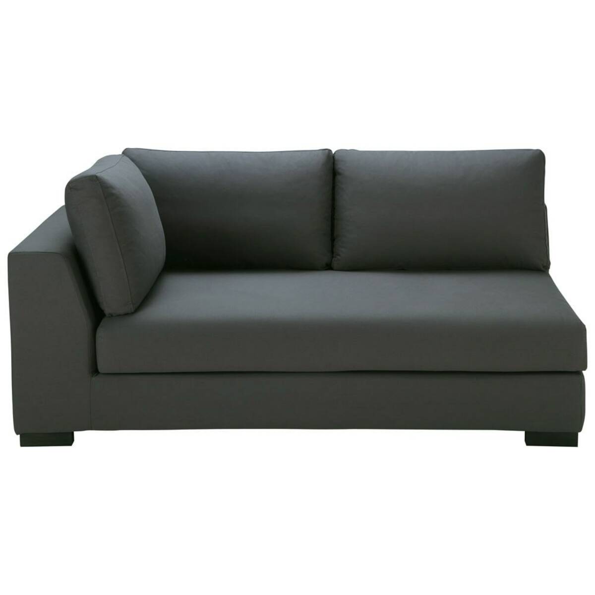 Angle gauche de canapé-lit en coton gris ardoise Terence