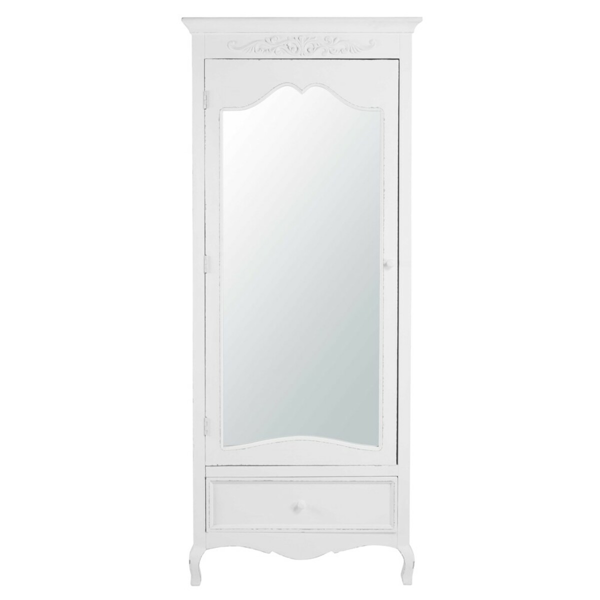 Armoire bonnetière 1 porte 1 tiroir blanc