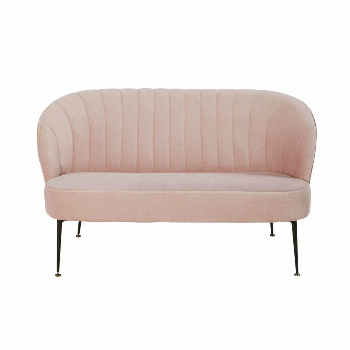 Banquette 2 places en velours rose