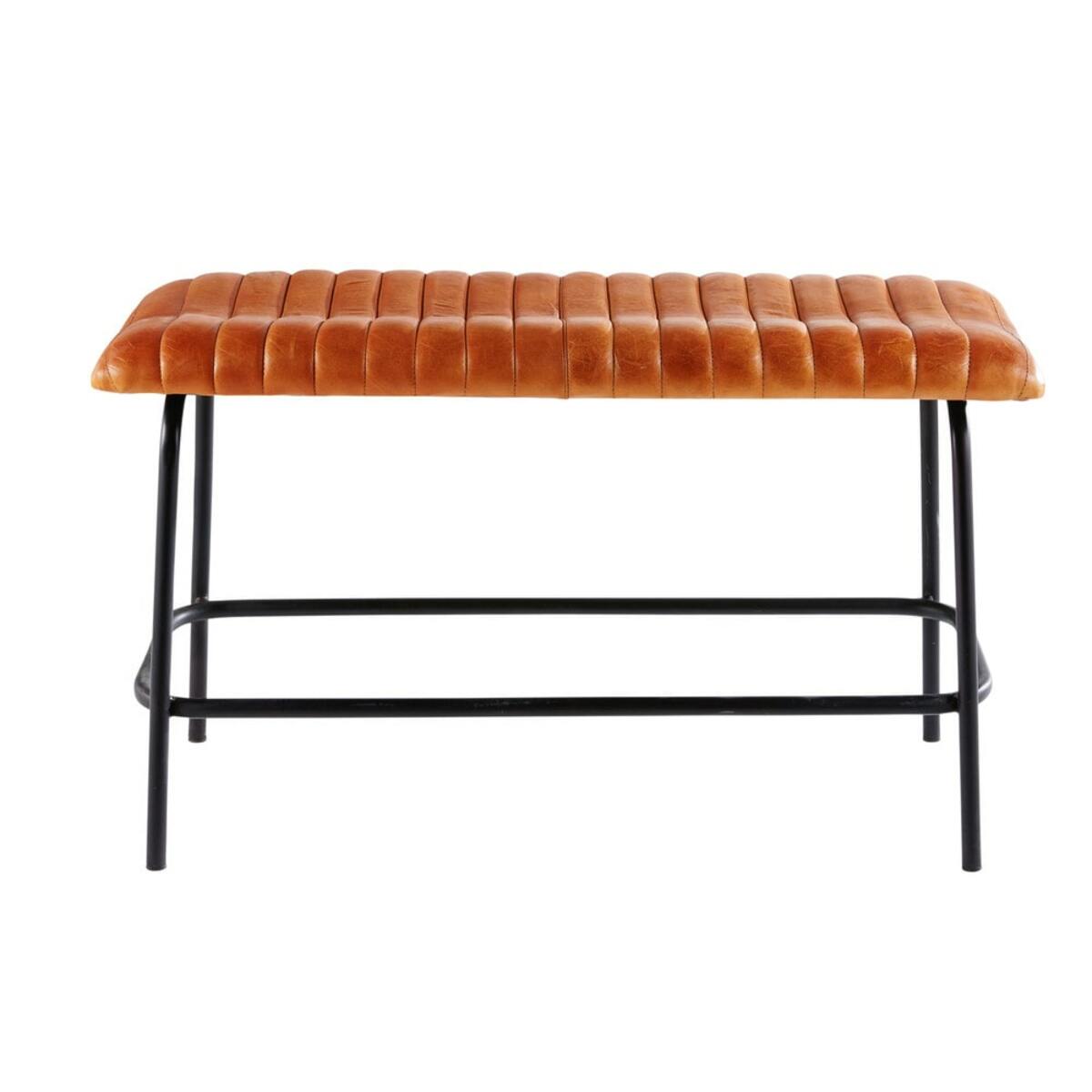 Banquette indus en cuir marron