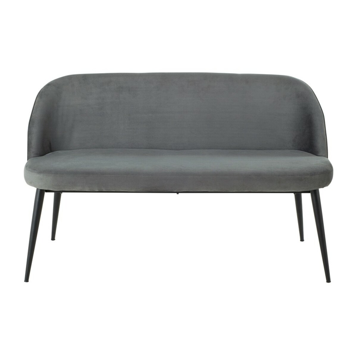 Banquette vintage 3 places en velours gris Maurice