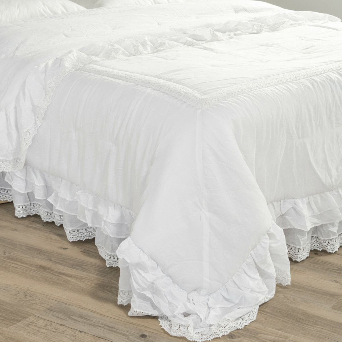 Boutis en coton blanc 240 x 260 cm