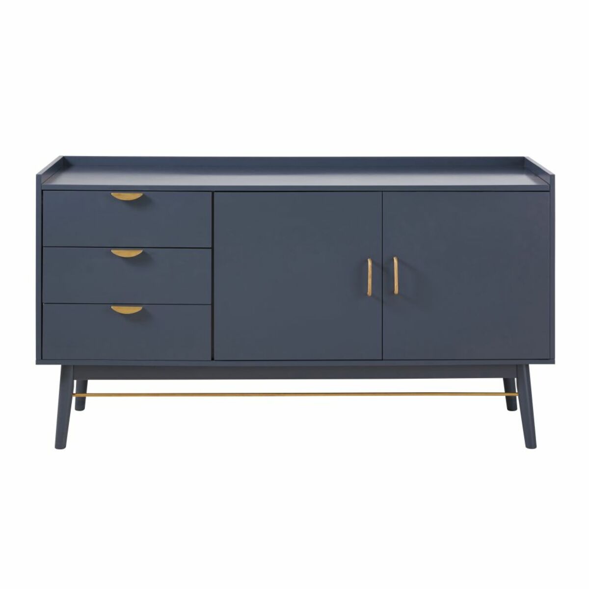 Buffet 2 portes 3 tiroirs bleu foncé