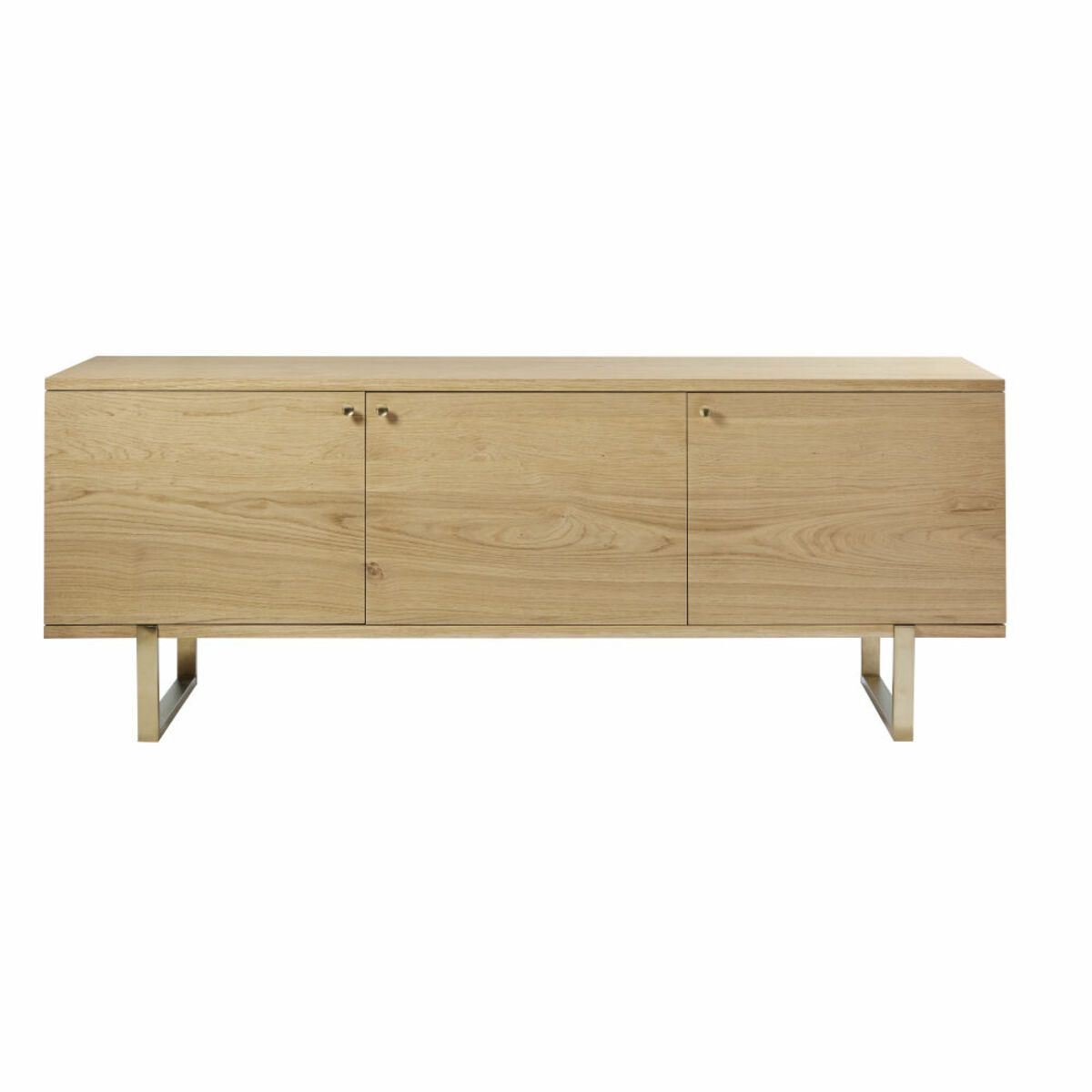 Buffet 3 portes et pieds en métal coloris laiton Karla