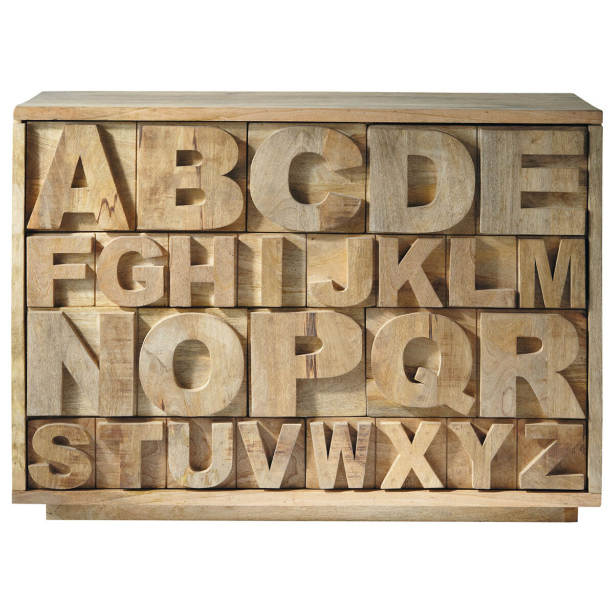 Cabinet de rangement en manguier Alphabet