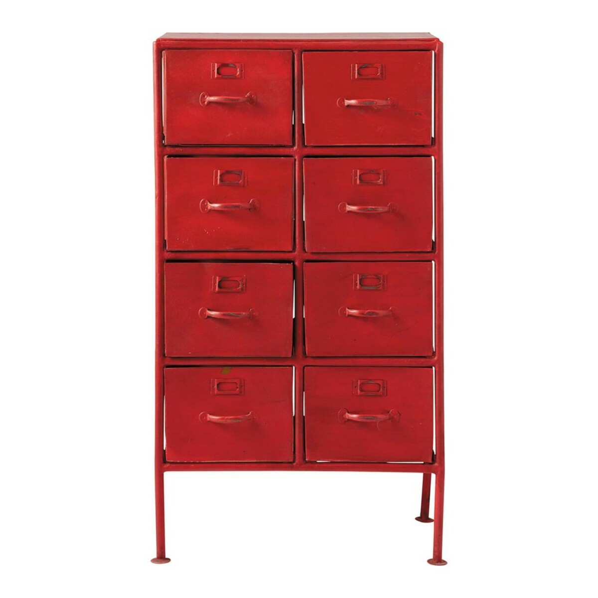 Cabinet de rangement indus en métal rouge L 52 cm