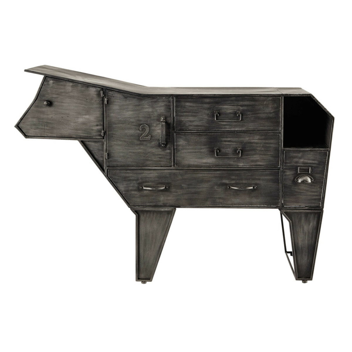 Cabinet de rangement vache en métal L 144 cm Marguerite