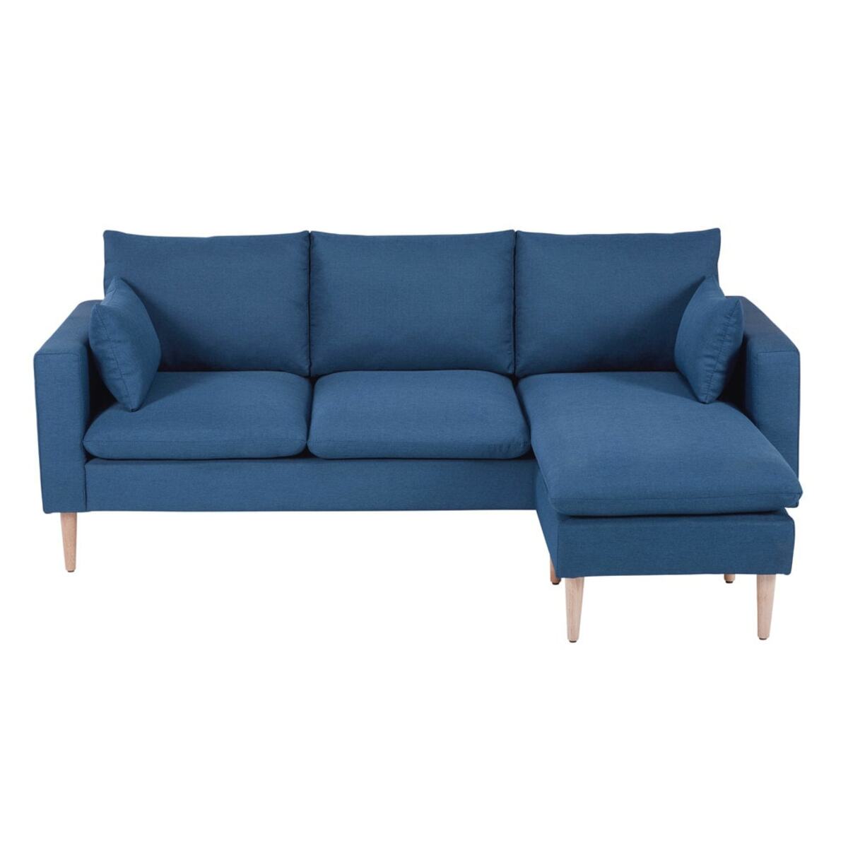 Canapé d'angle 3/4 places en tissu bleu