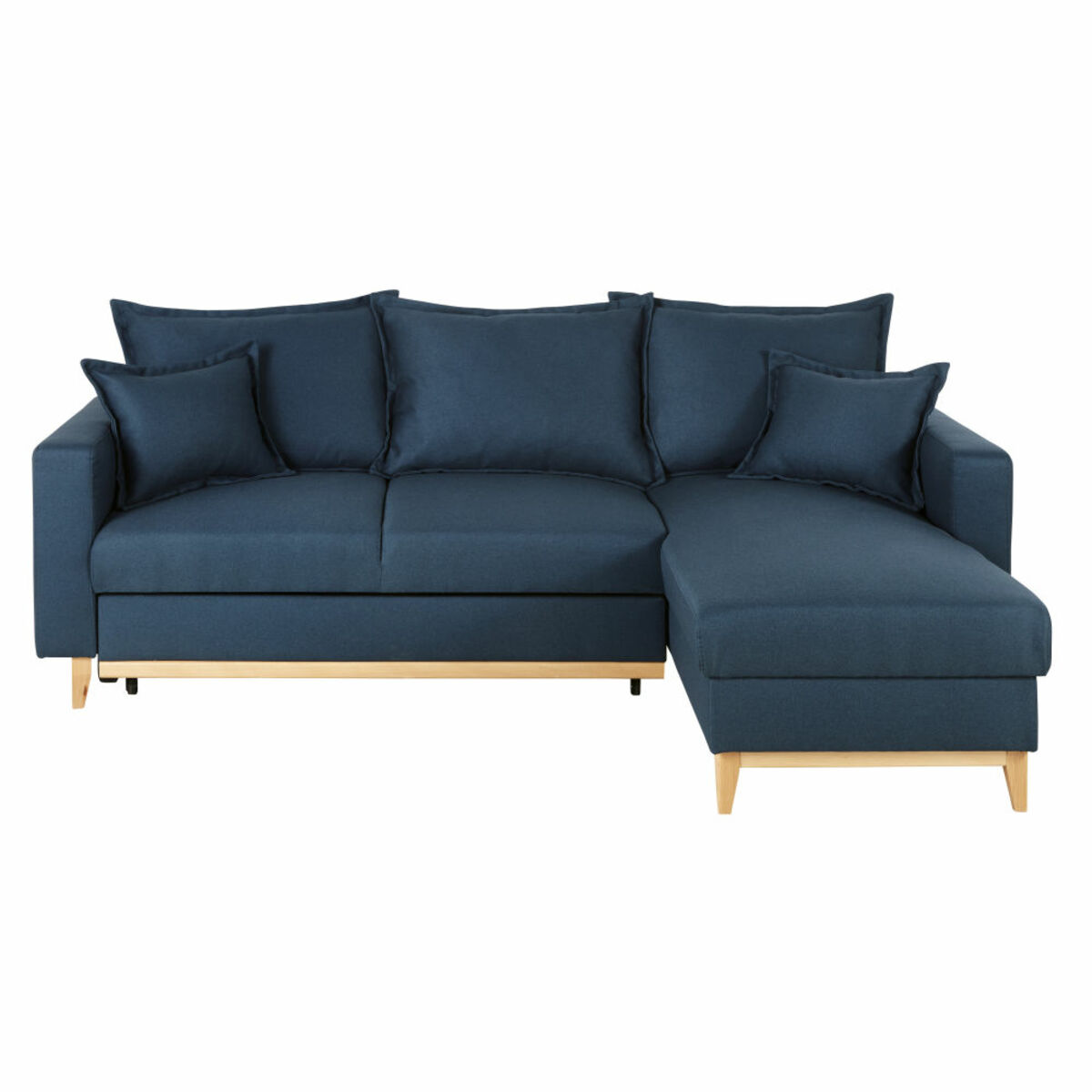 Canapé d'angle convertible 4/5 places bleu nuit