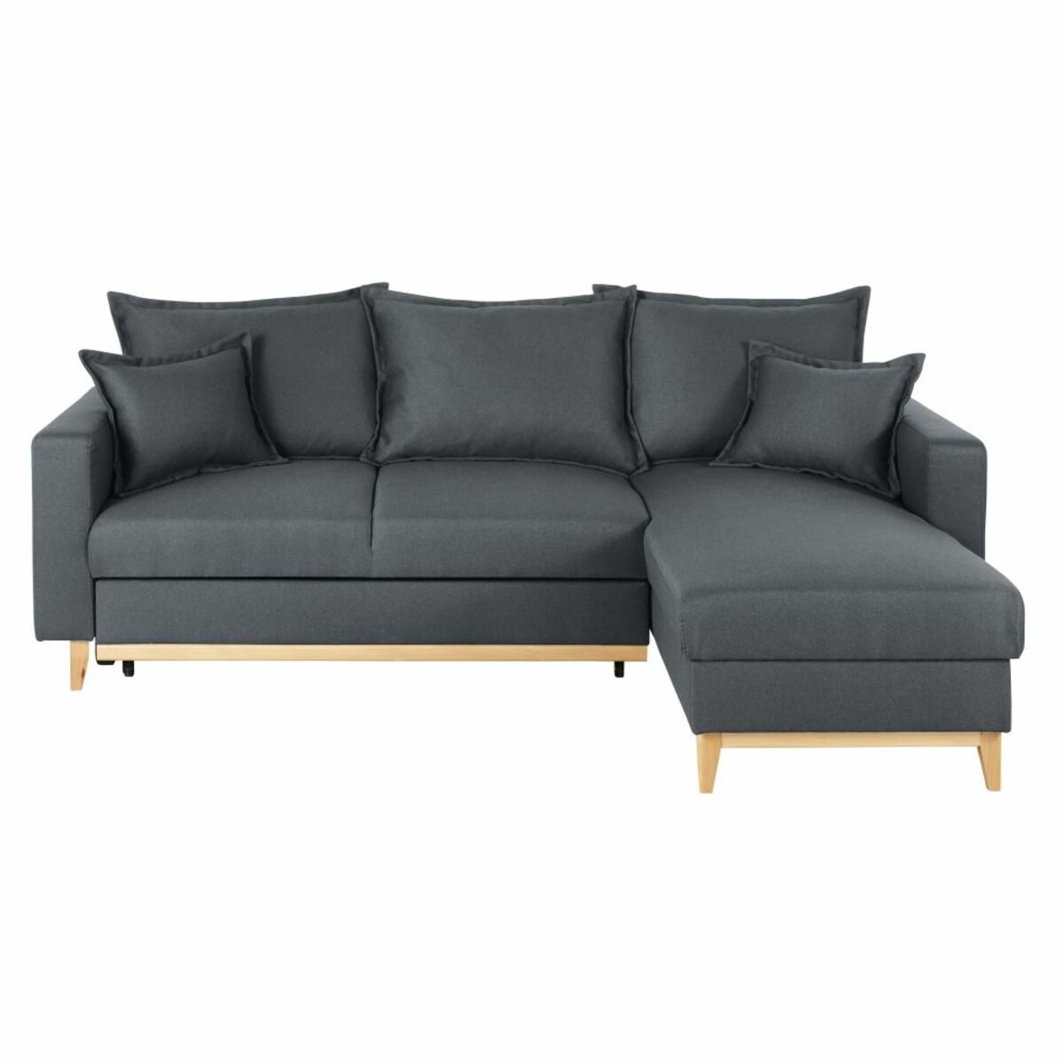 Canapé d'angle convertible 4/5 places gris ardoise