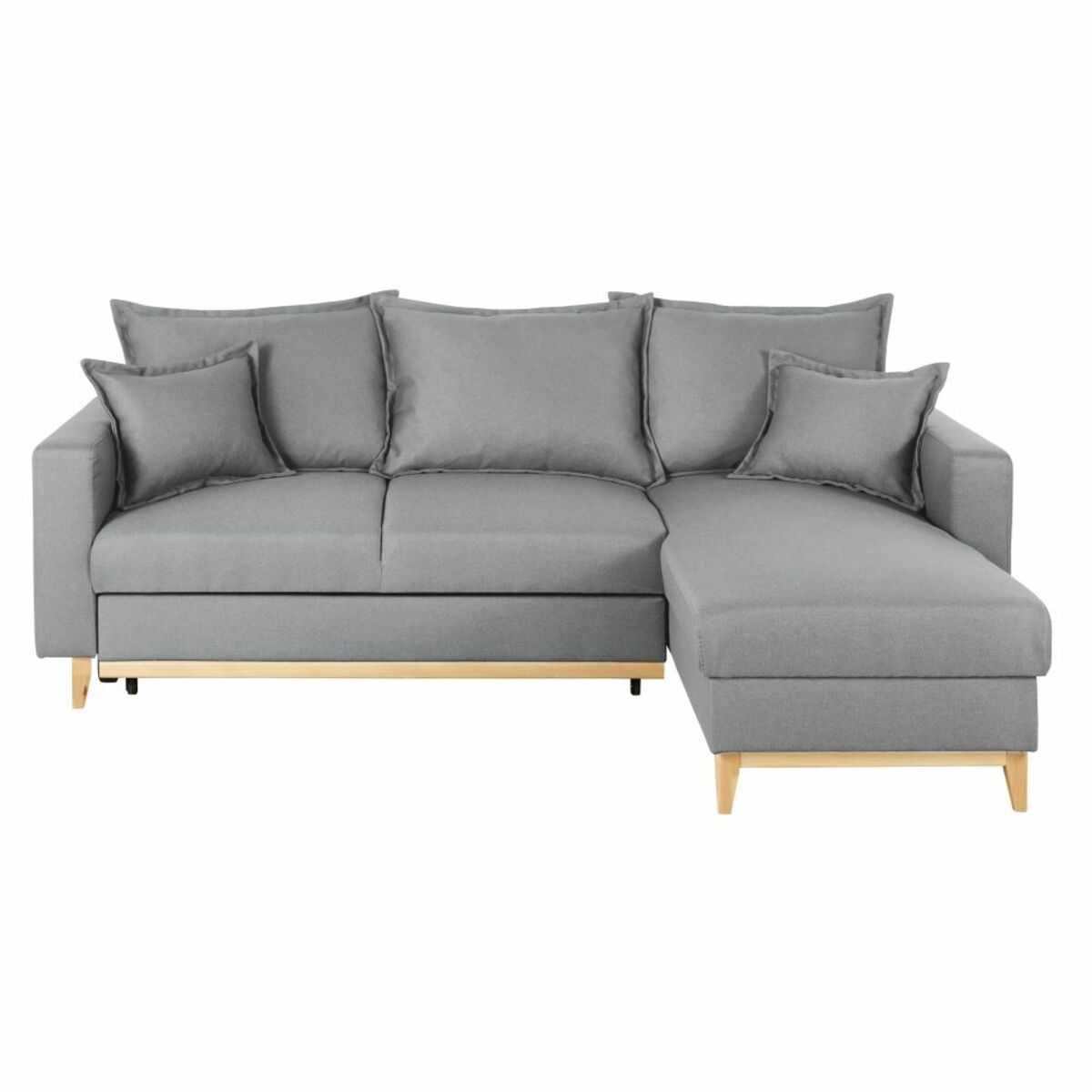 Canapé d'angle convertible 4/5 places gris clair