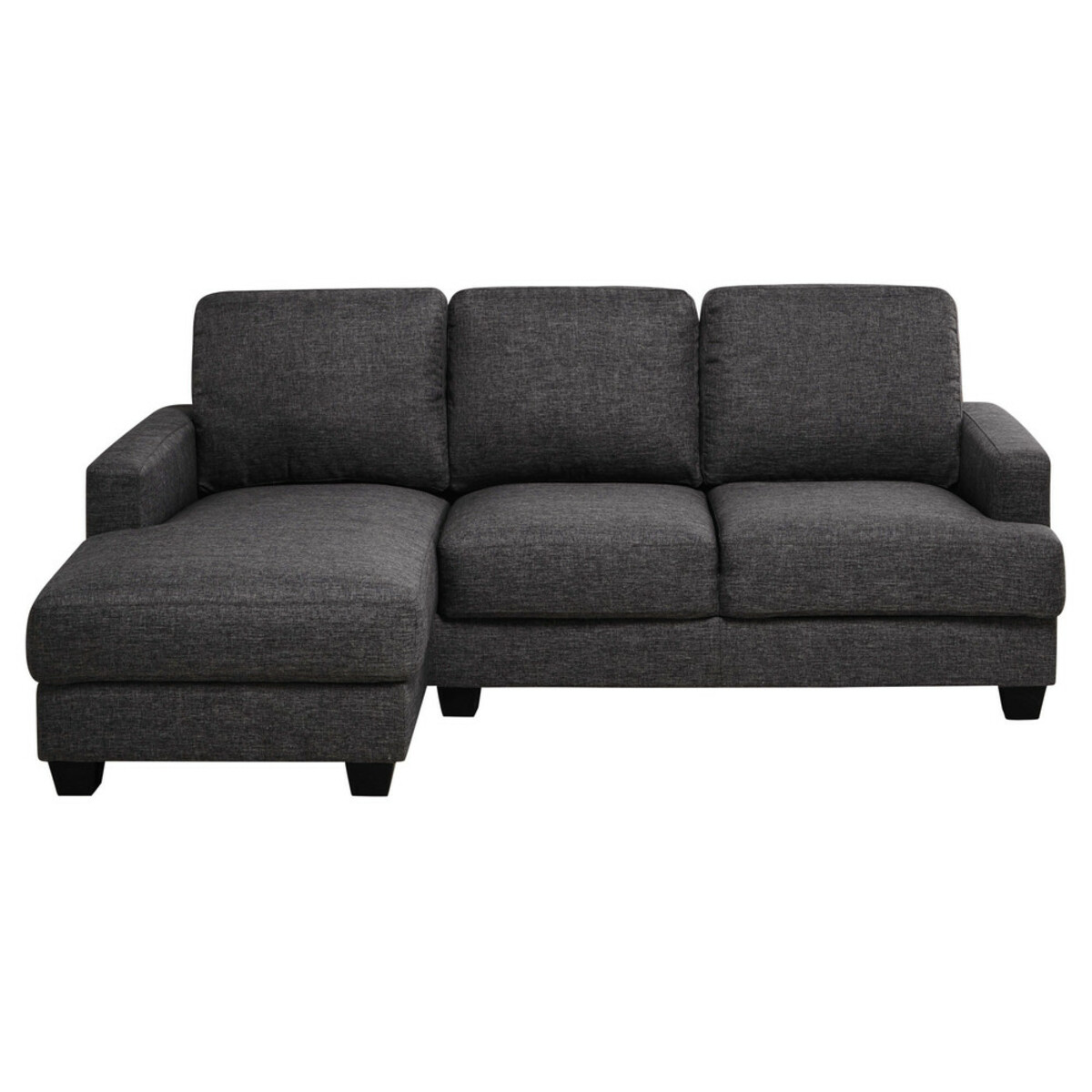 Canapé d'angle gauche 3/4 places en tissu gris chiné Philadelphie