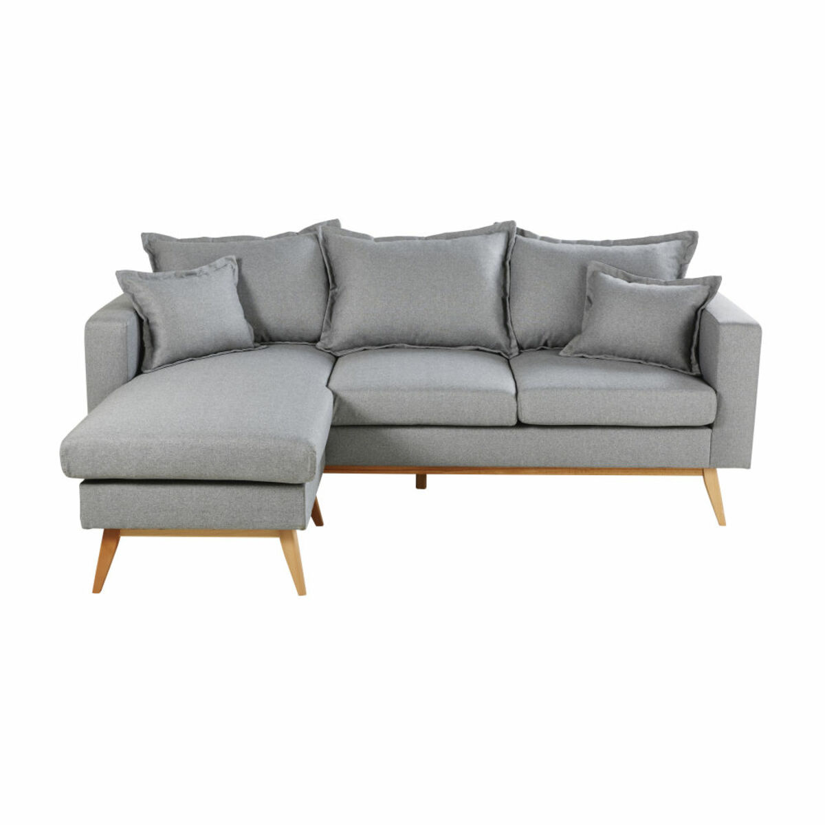 Canapé d'angle style scandinave 4/5 places gris clair