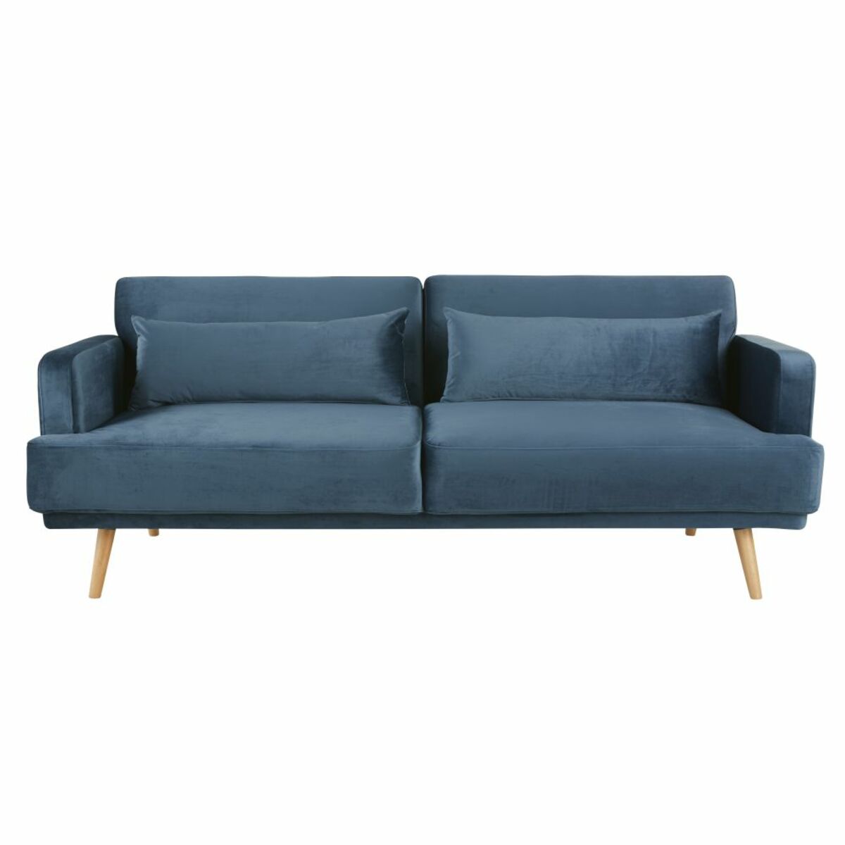 Canapé-lit 3 places en velours bleu foncé