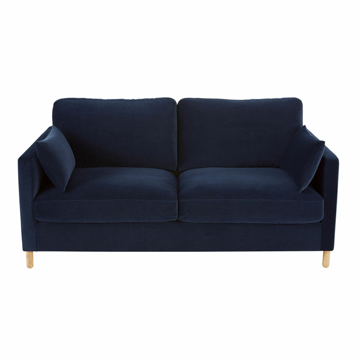 Canapé-lit 3 places en velours bleu nuit, matelas 10 cm Julian