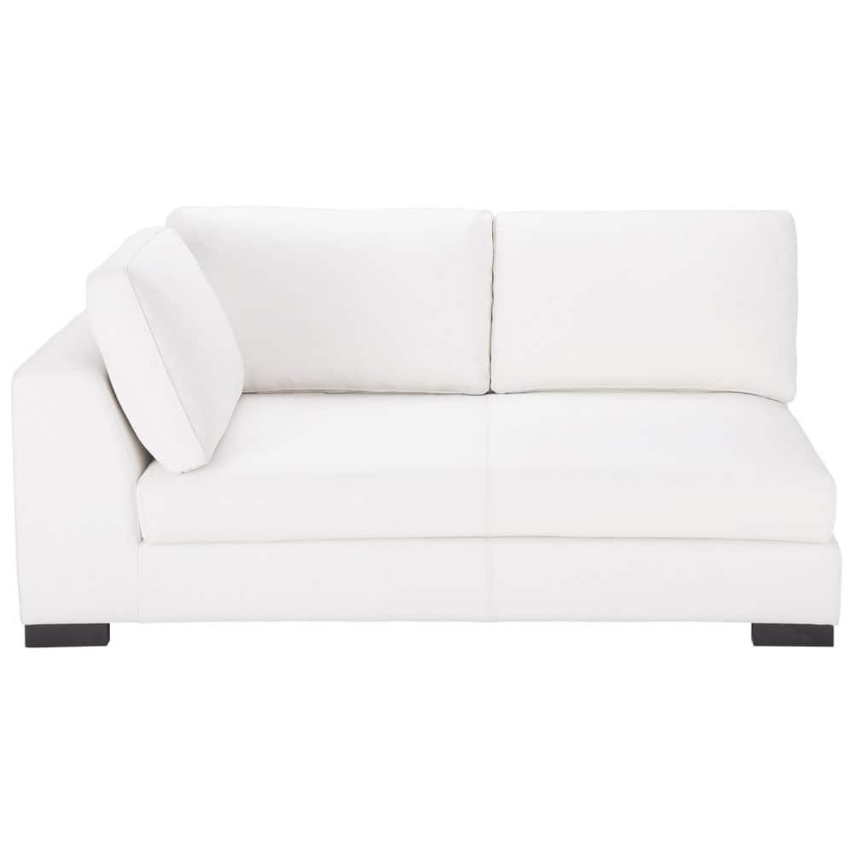 Canapé modulable gauche en cuir blanc Terence