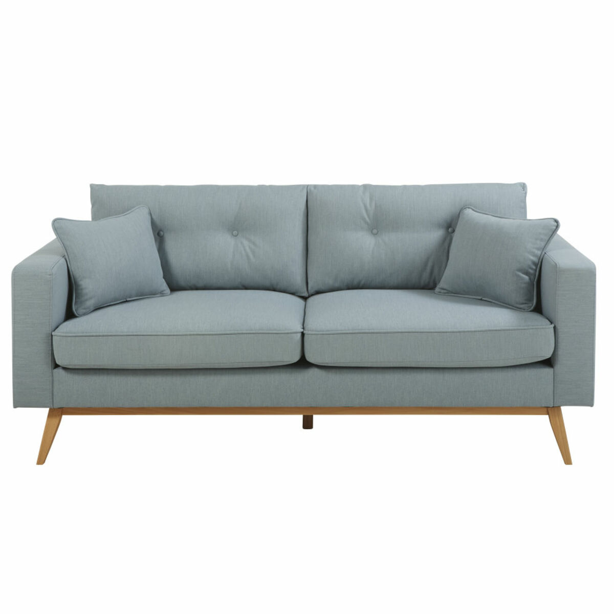 Canapé style scandinave 3 places bleu glacier