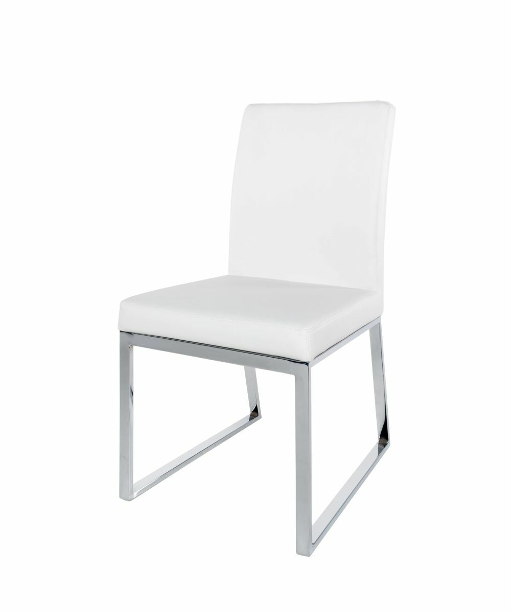 Chaise blanche en métal chromé Niero