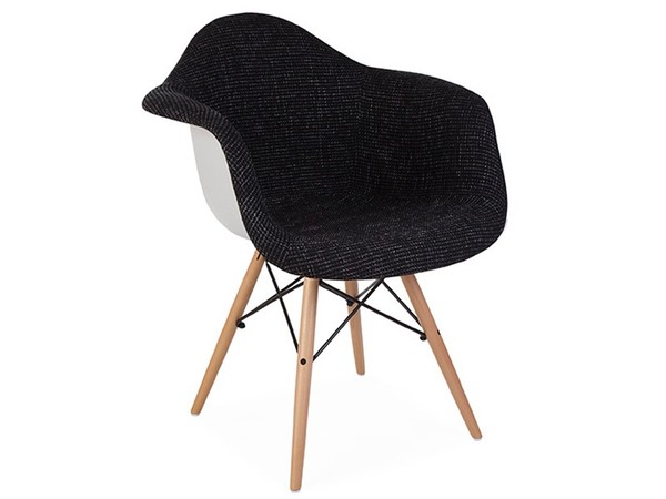 Chaise DAW rembourée laine - Noir
