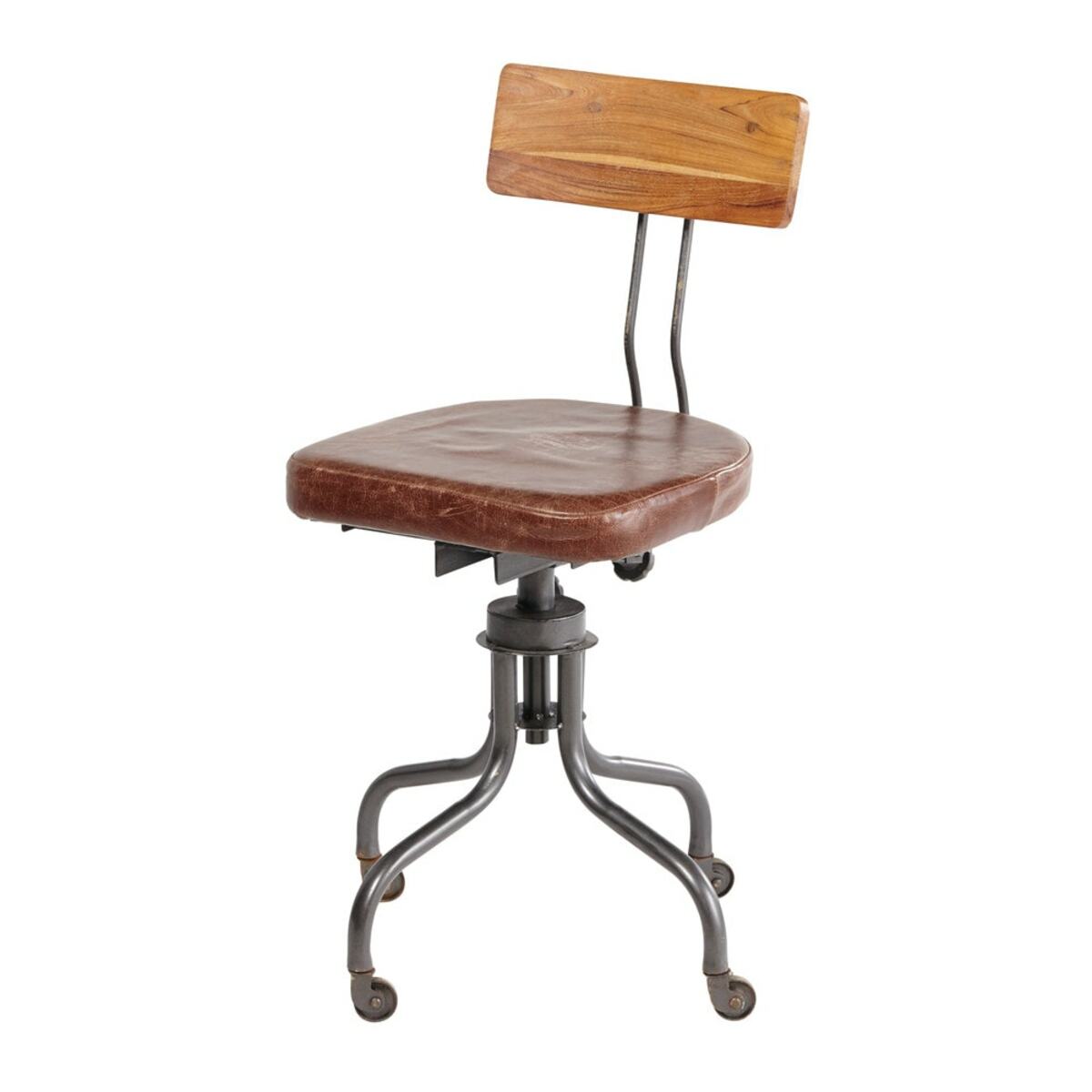 Chaise de bureau indus en cuir Janis