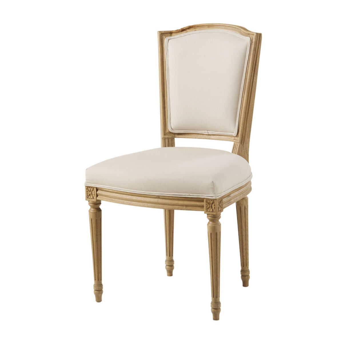 Chaise en coton beige et chêne massif Isadora