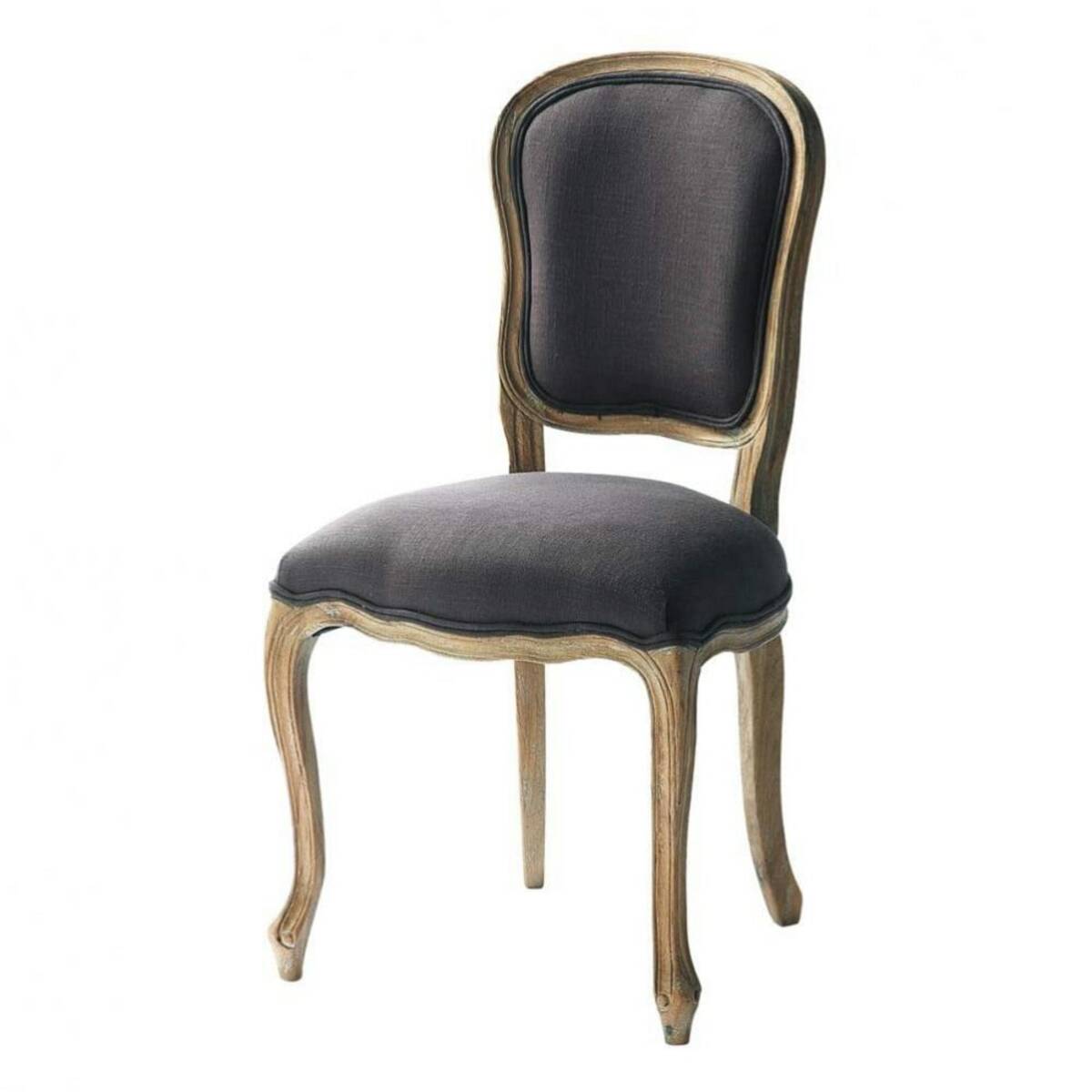 Chaise en lin taupe grisé Versailles