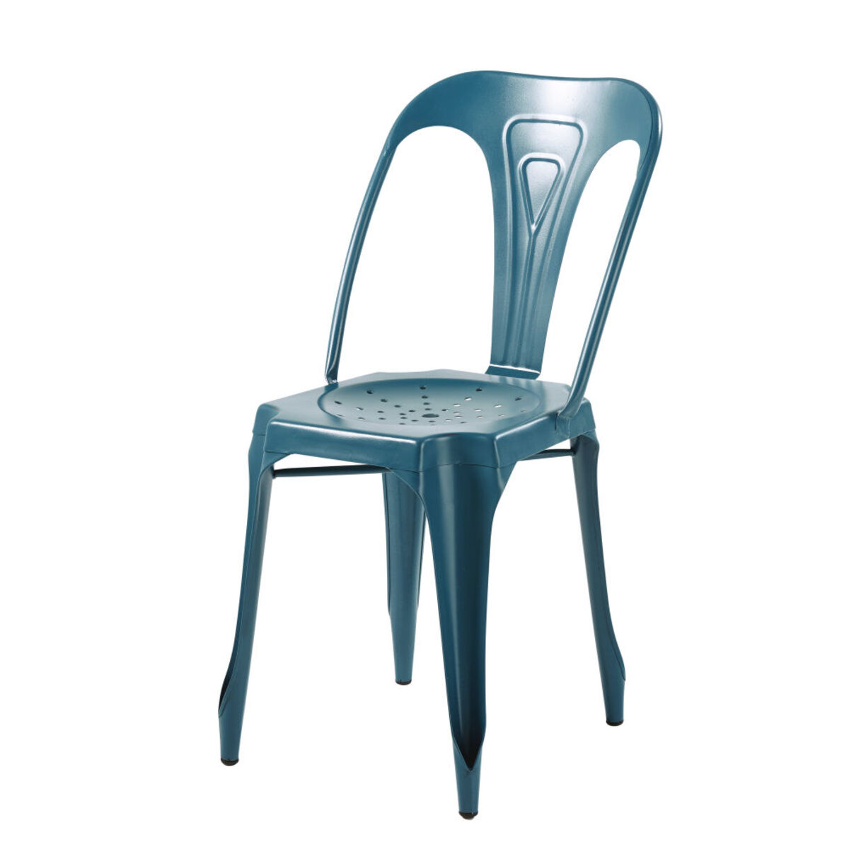 Chaise indus en métal bleu pétrole Multipl's