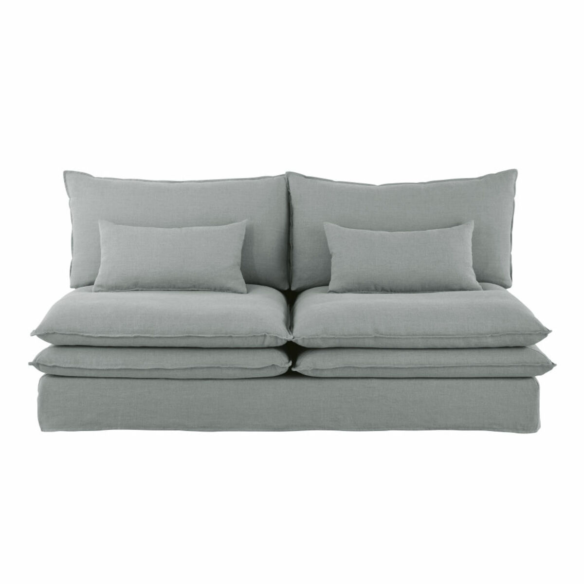 Chauffeuse pour canapé modulable 2 places en lin gris clair Pompei