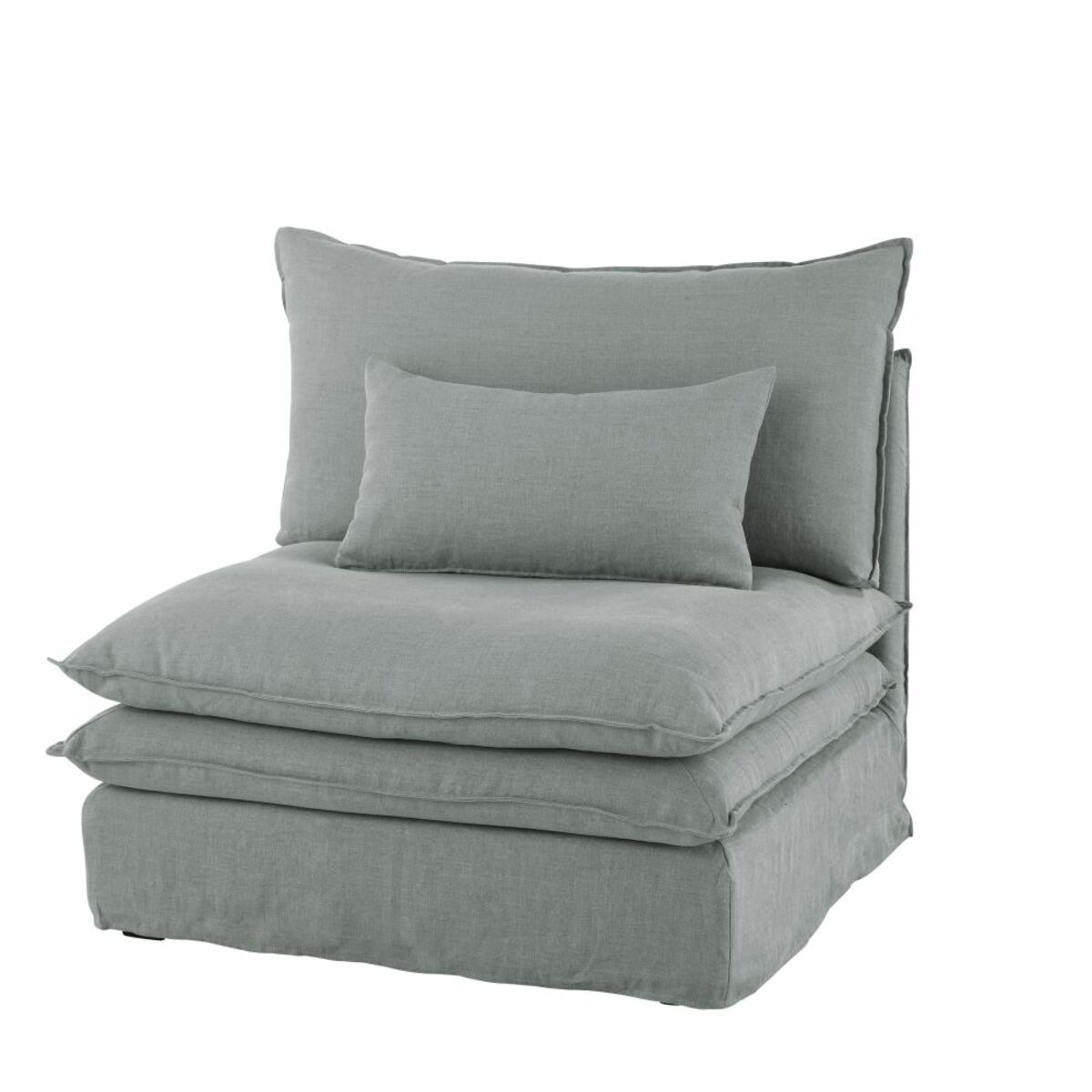 Chauffeuse pour canapé modulable en lin gris clair Pompei