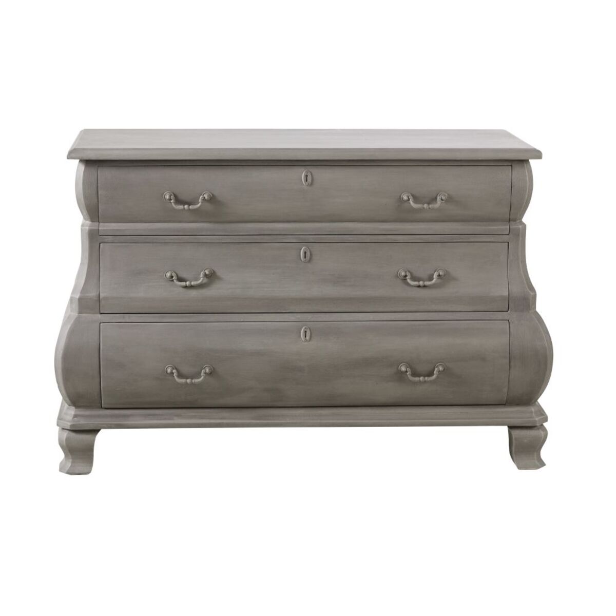 Commode 3 tiroirs en manguier massif gris anthracite Sévigné