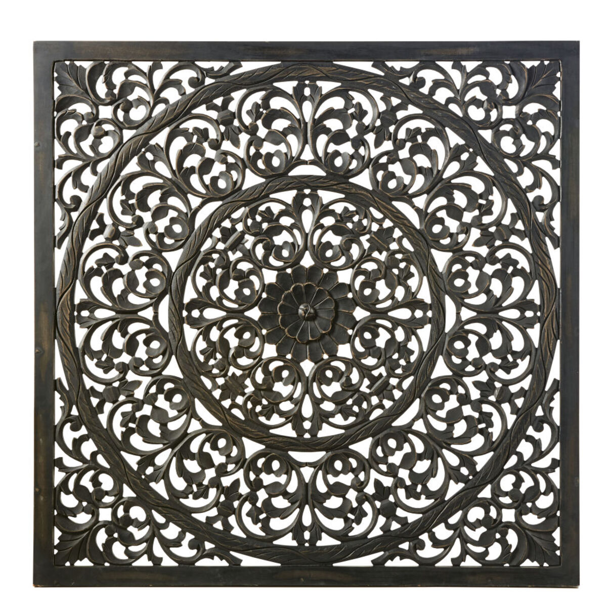 Déco murale sculptée noire 120x120