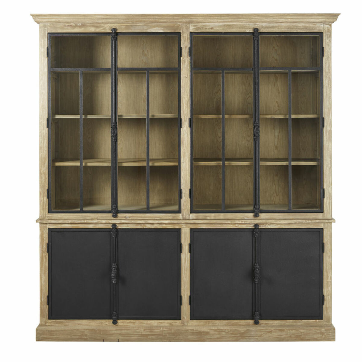 Double vitrine 4 portes grise et noire