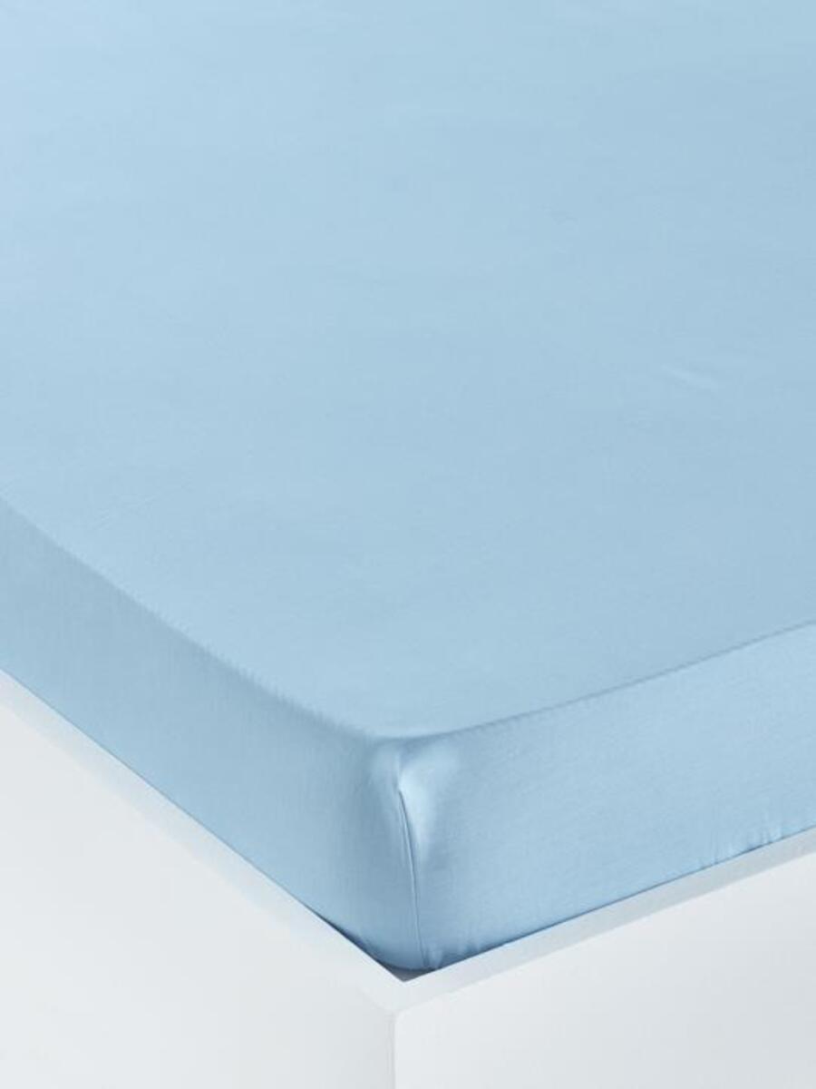 Drap-housse uni en coton 'Dinos' bleu