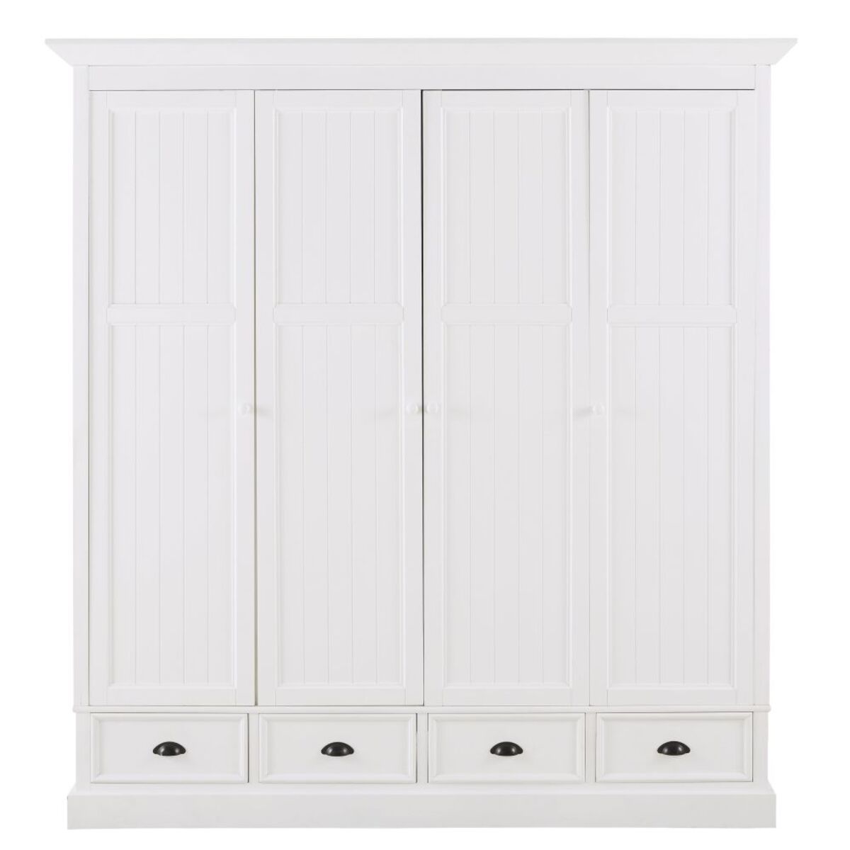 Dressing 4 portes 4 tiroirs blanc Newport
