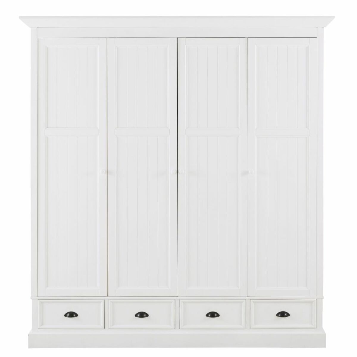 Dressing 4 portes 4 tiroirs blanc Newport