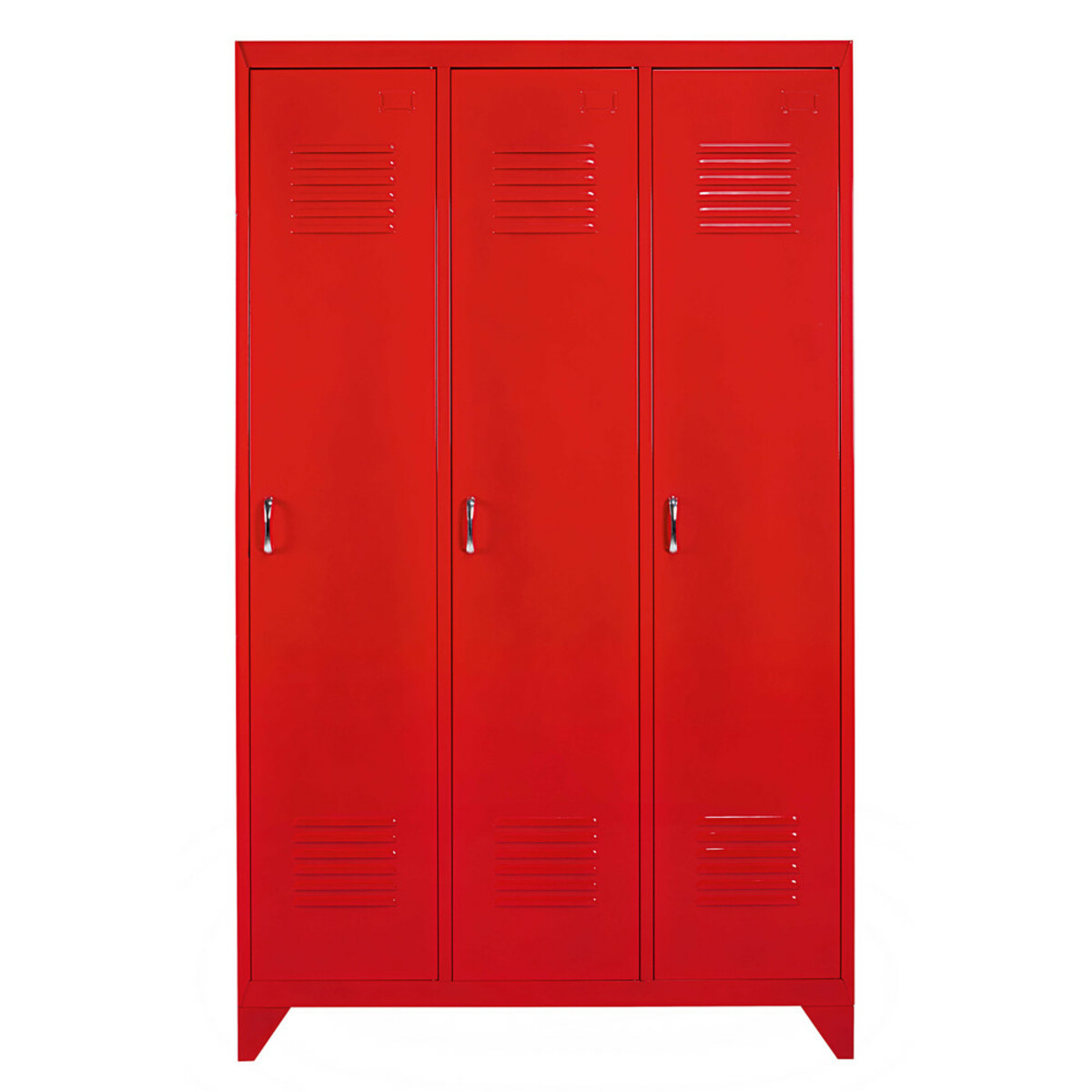 Dressing indus 3 portes en métal rouge Loft