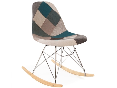 Eames rocking chair RSR - Patchwork bleu