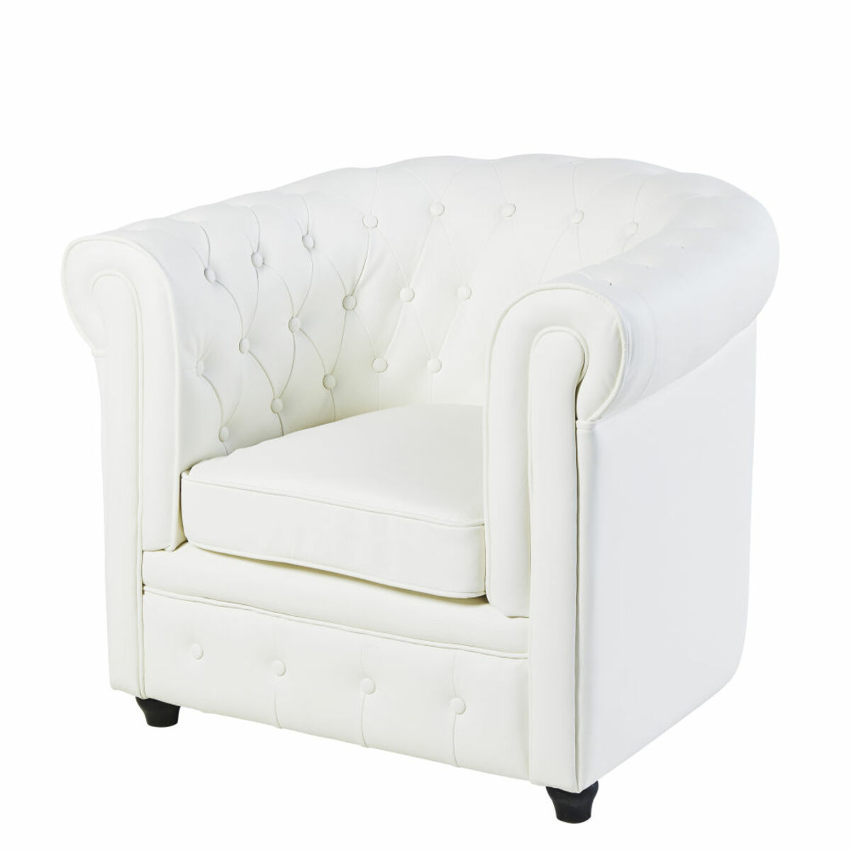 Fauteuil club capitonné blanc