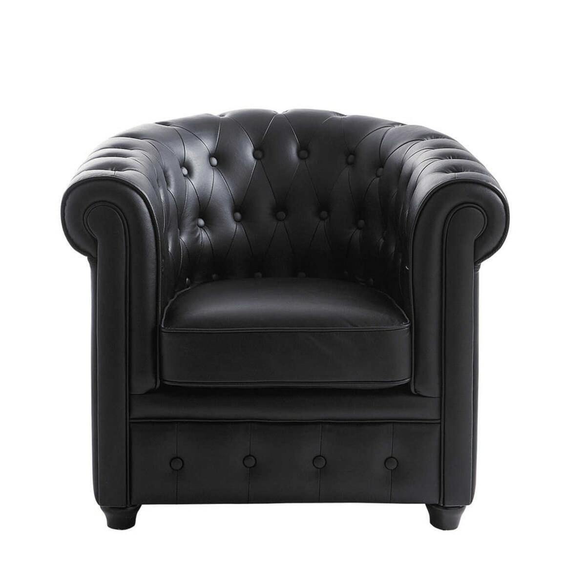 Fauteuil club capitonné noir