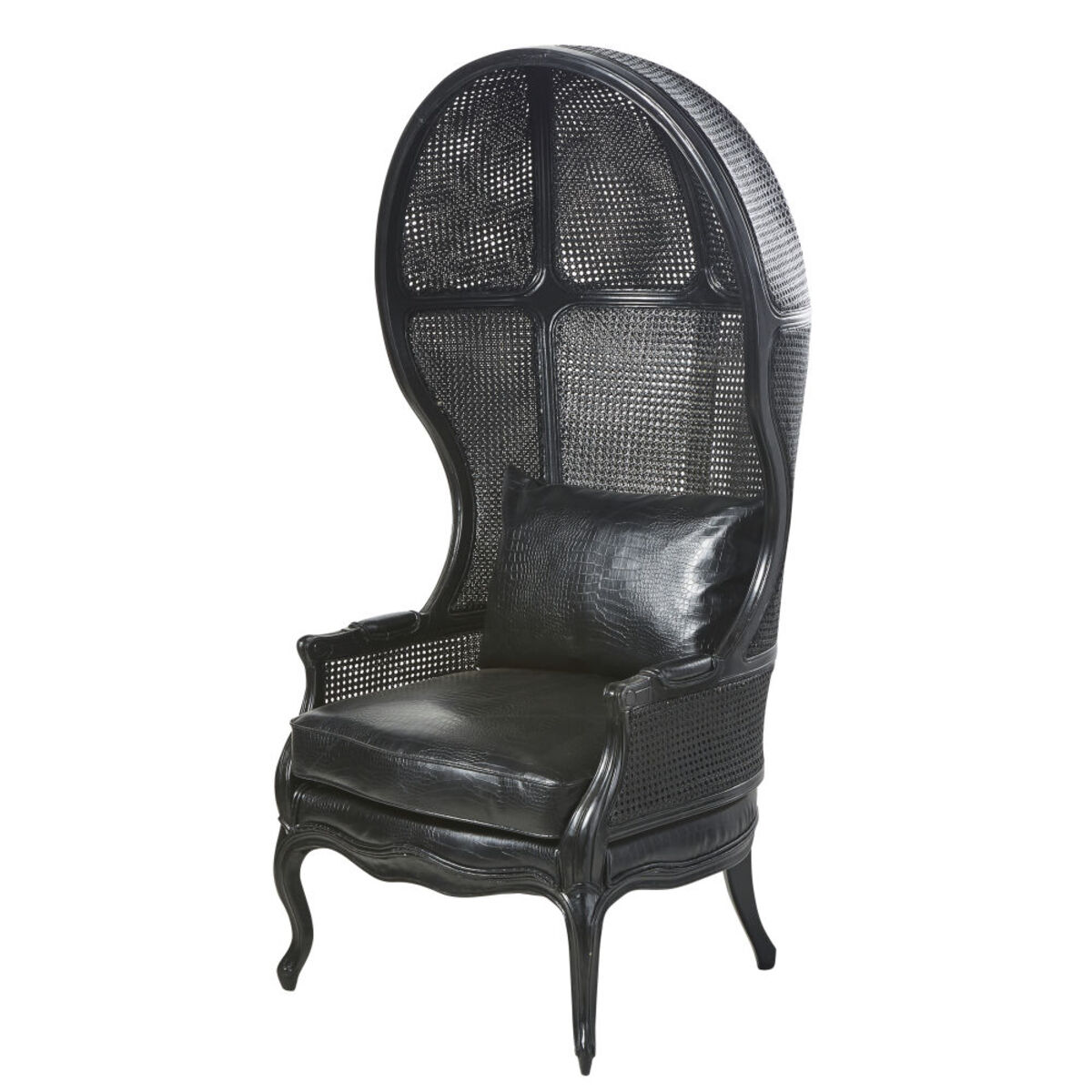 Fauteuil effet croco noir Carrosse