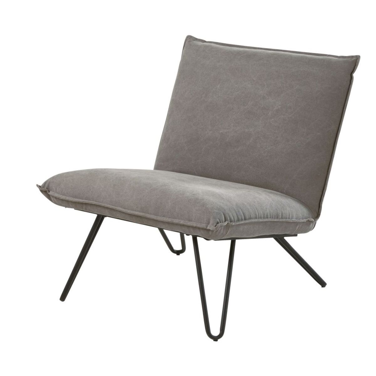 Fauteuil en coton gris Lucas