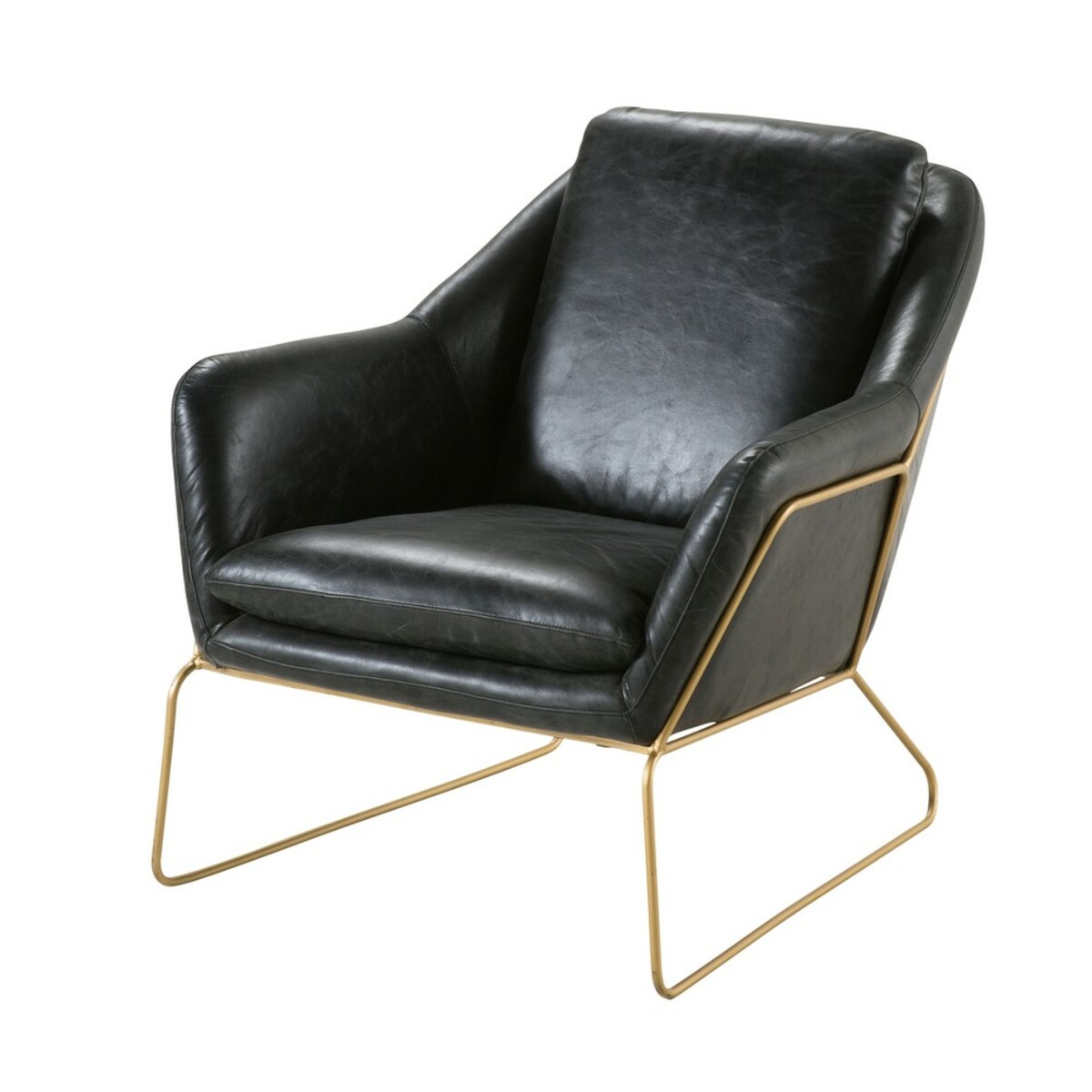 Fauteuil en cuir noir