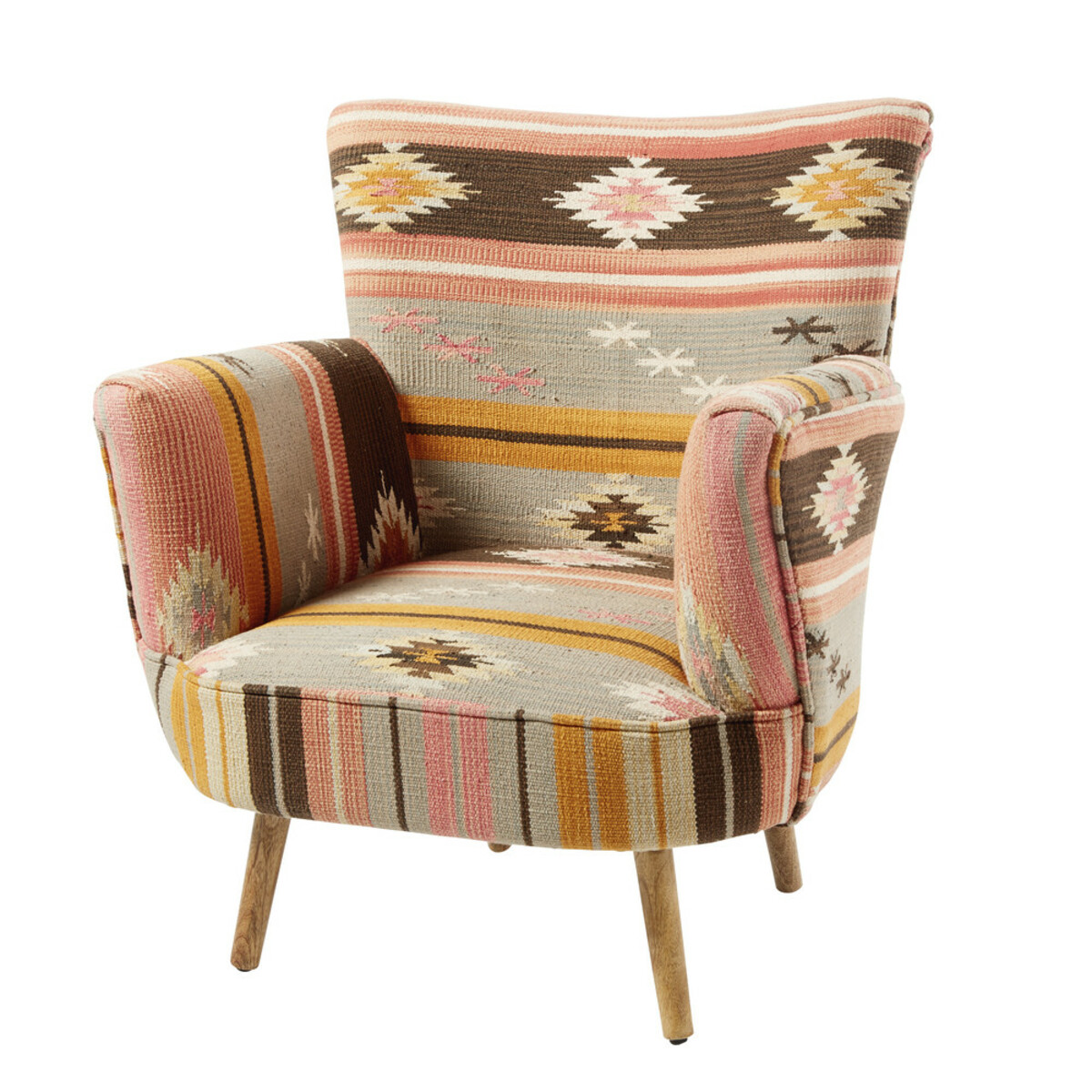 Fauteuil en kilim multicolore