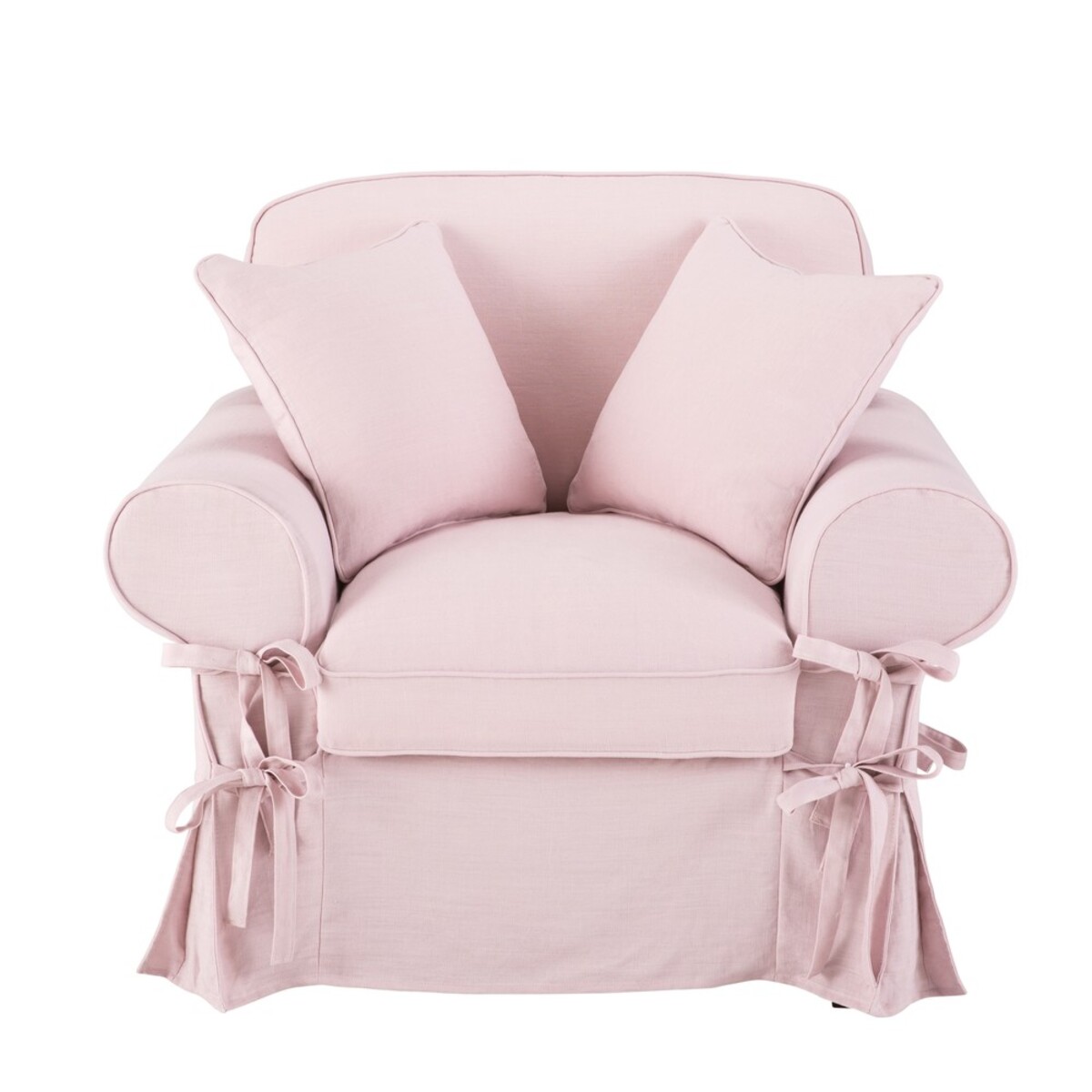 Fauteuil en lin rose clair Butterfly