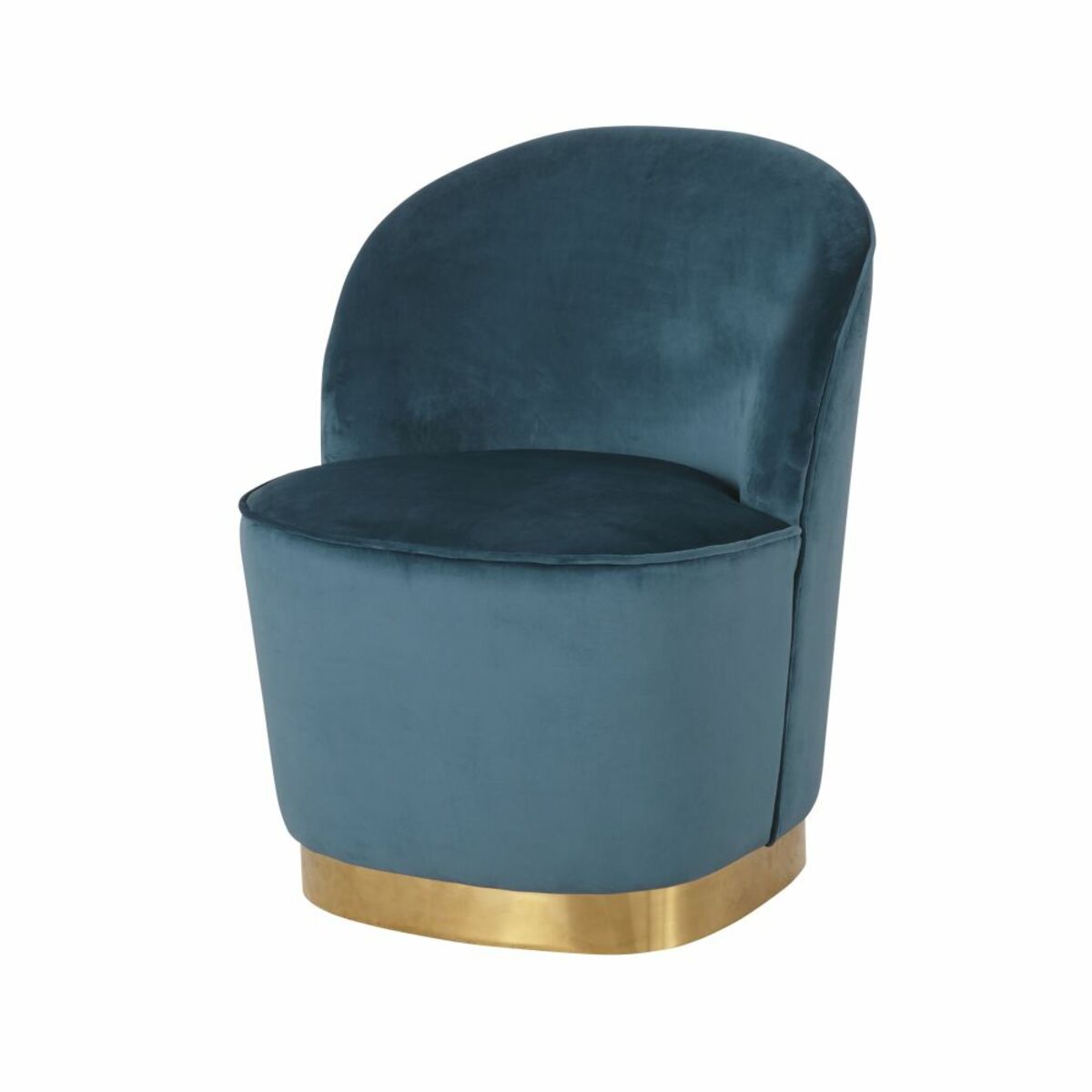 Fauteuil en velours bleu nuit