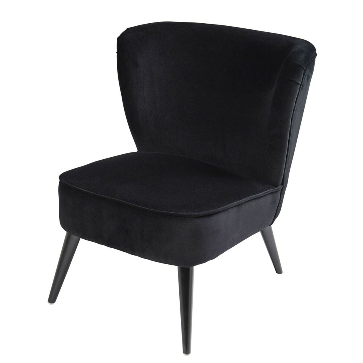 Fauteuil en velours de coton noir