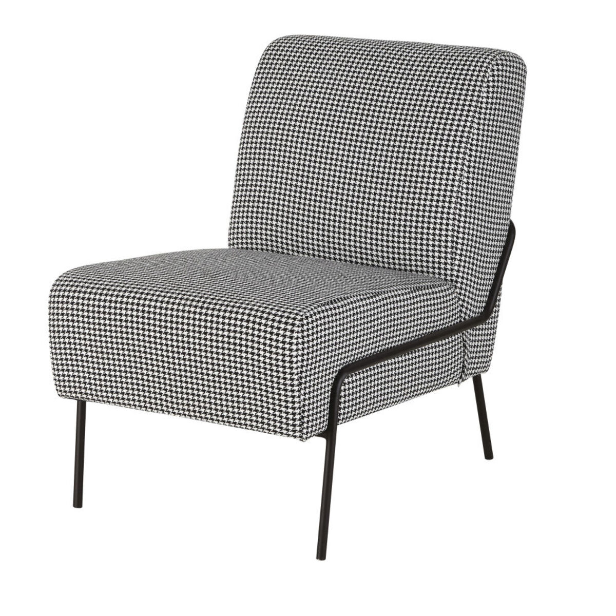 Fauteuil imprimé pied de poule noir et blanc Silver