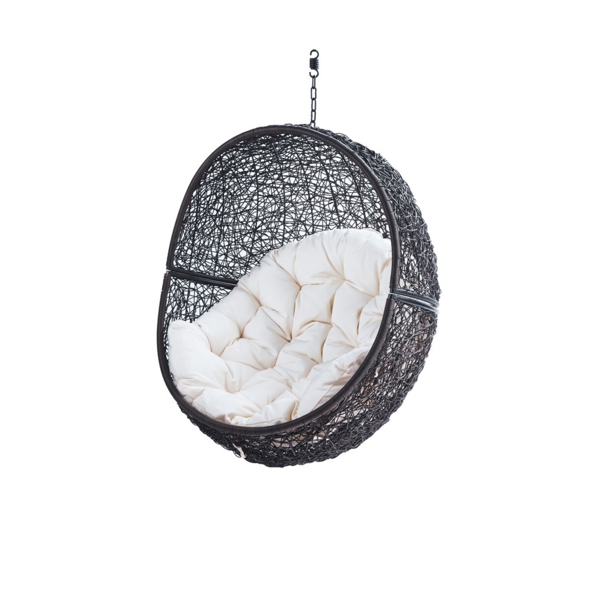 Fauteuil suspendu de jardin en résine tressée marron Cocon