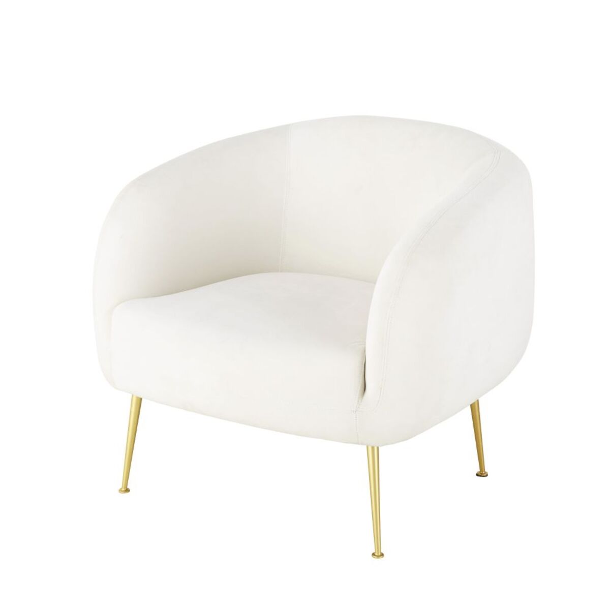 Fauteuil vintage en velours blanc Millenium